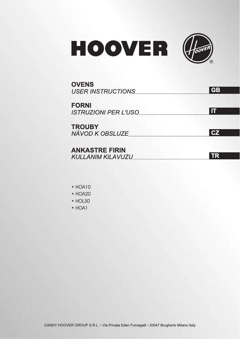 Page n°1 - Manuel utilisateur Hoover HOL30LVX