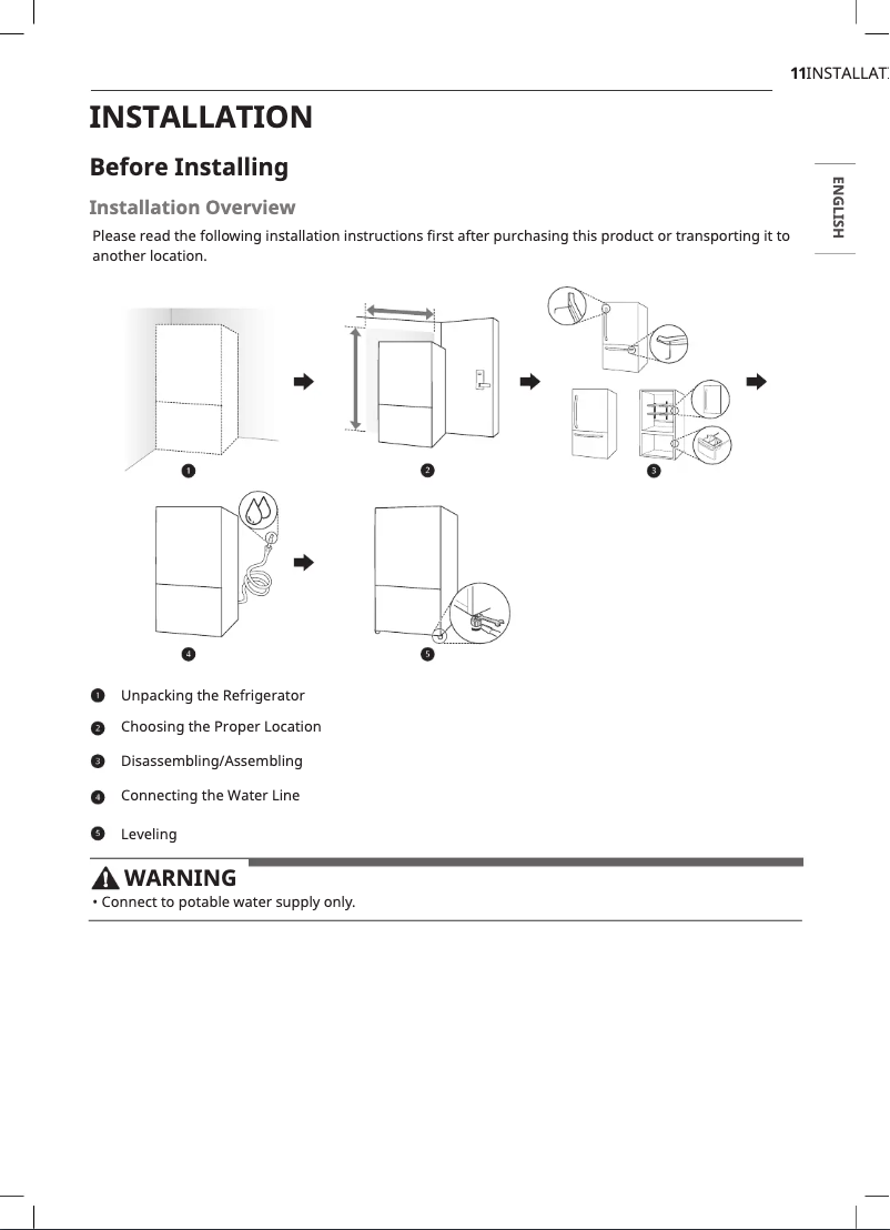 Page 1 de la notice Guide d'installation LG LRDCS2603S