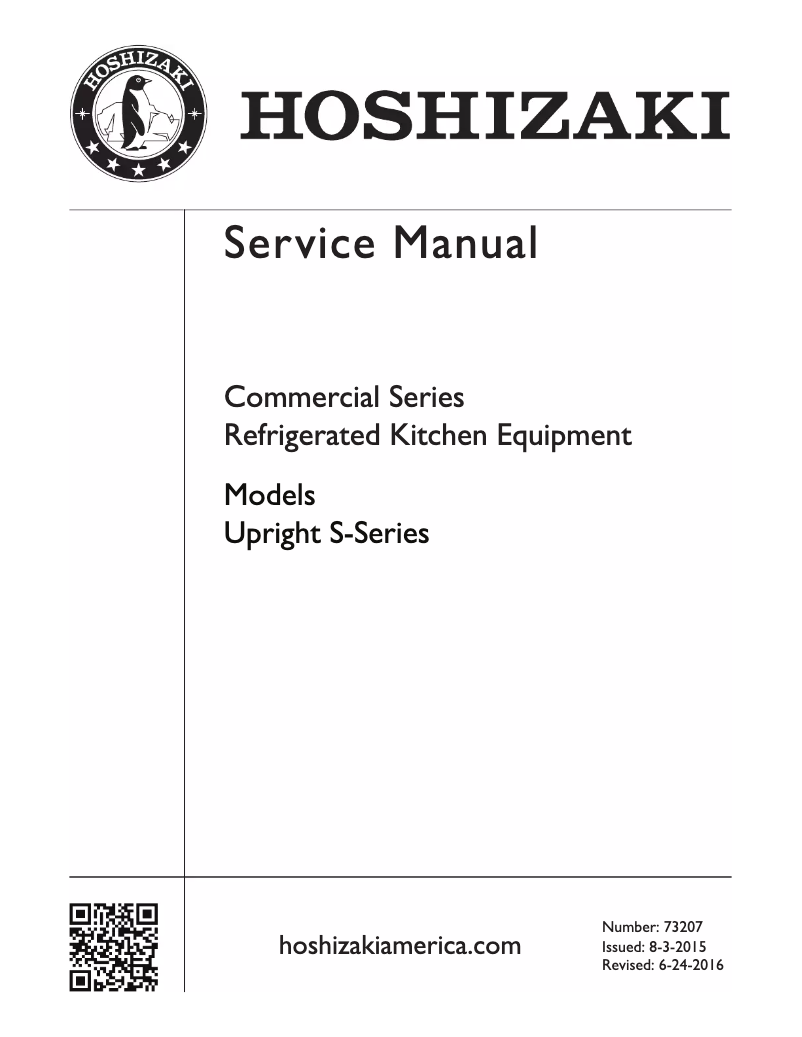 Page 1 de la notice Manuel utilisateur Hoshizaki Commercial CF2S-FS
