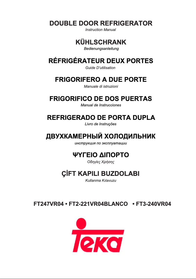 Page n°1 - Manuel utilisateur Teka FT2 47 VR04