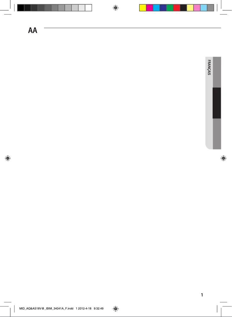 Image de la première page du manuel de l'appareil AQ12VBFN