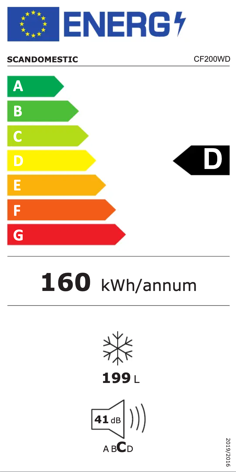 Page n°1 - Label énergétique Scandomestic CF200WD