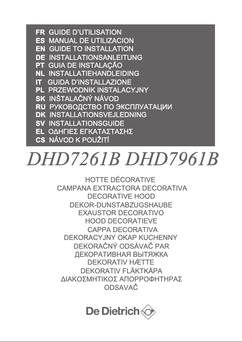 Page 1 de la notice Manuel utilisateur De Dietrich DHD7961B
