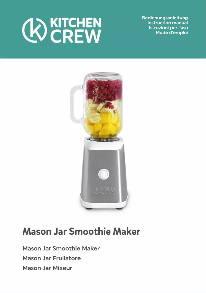 Page n°1 - Manuel utilisateur Kitchen Crew Mason Jar 940924