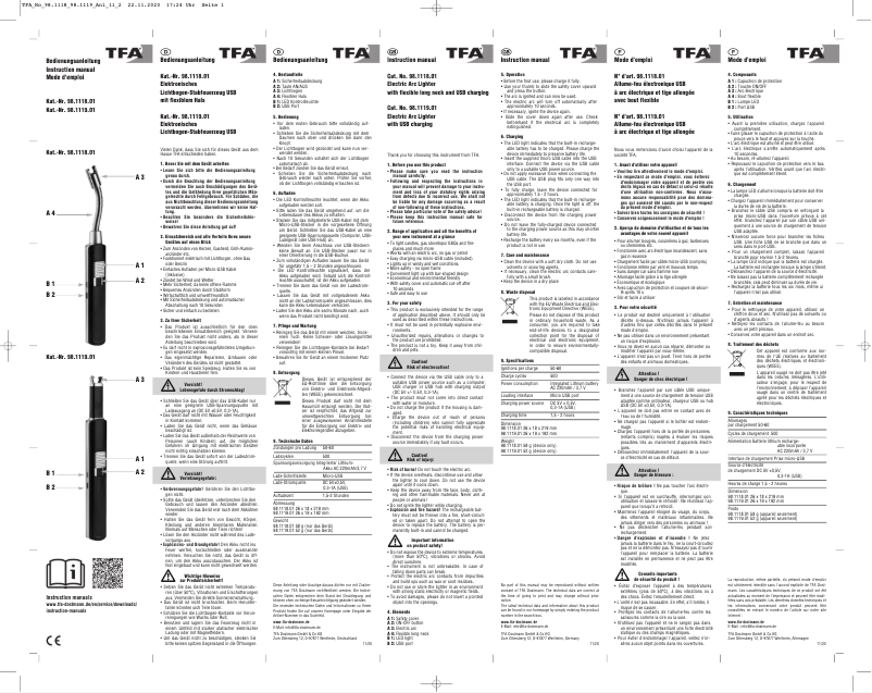Page n°1 - Manuel utilisateur TFA 98.1119.01