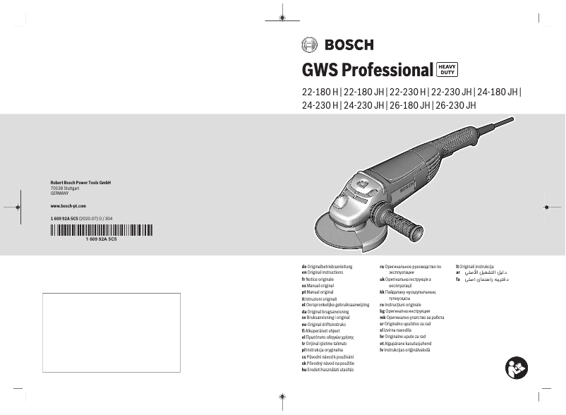 Página 1 del manual Manual de usuario Bosch GWS 26-230 JH Professional
