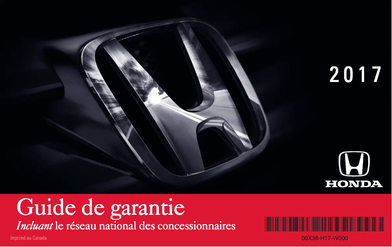 Page 1 de la notice Manuel d'utilisation et d'entretien Honda Odyssey (2017)