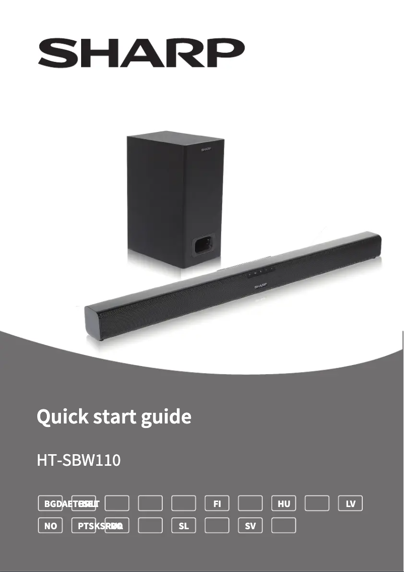 Image de la première page du manuel de l'appareil HT-SBW110