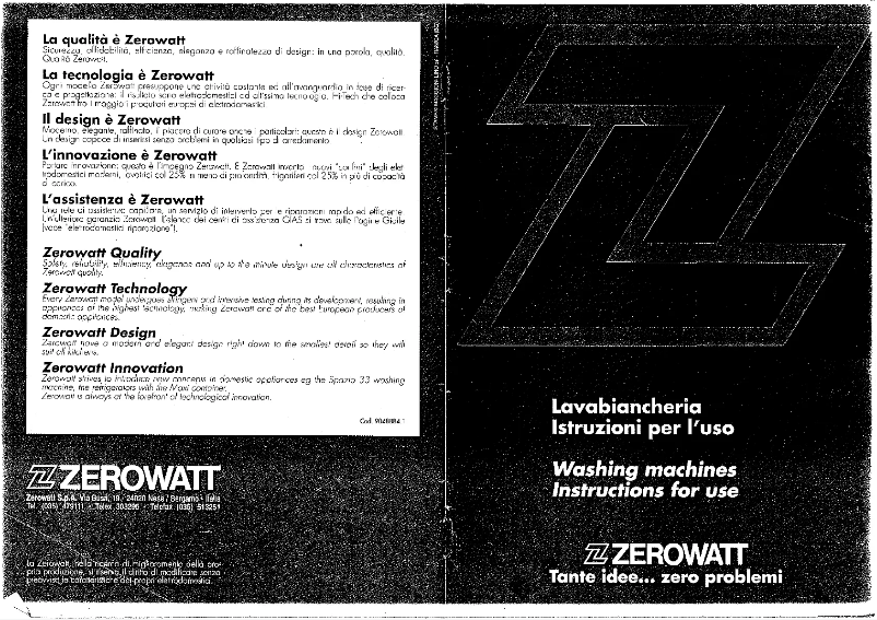 Page 1 de la notice Manuel utilisateur Zerowatt Classic CM 968