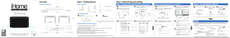Page n°1 - Guide de démarrage rapide iHome iW2