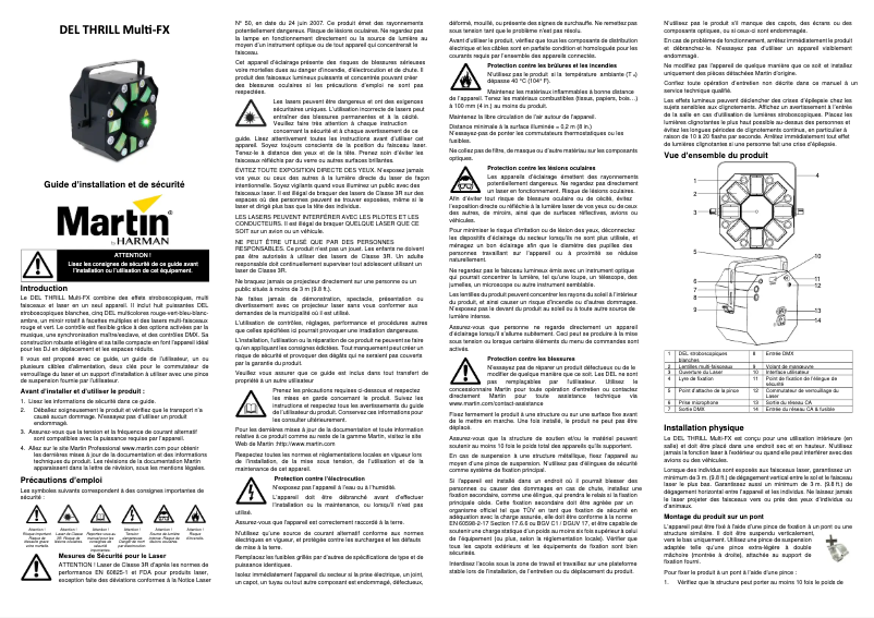Page n°1 - Guide d'installation Martin THRILL Multi-FX LED