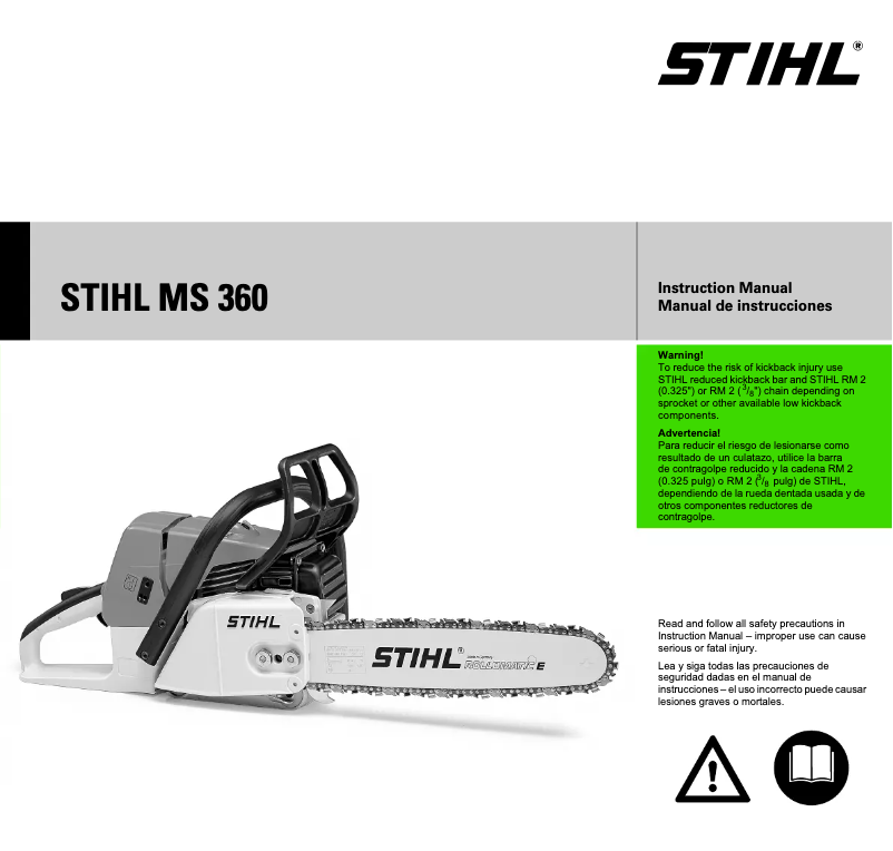 Page 1 de la notice Manuel utilisateur Stihl MS 360