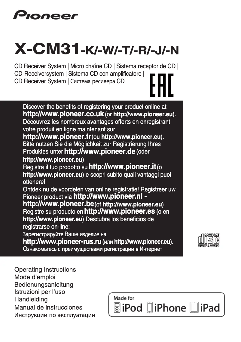 Page n°1 - Manuel utilisateur Pioneer X-CM31-N