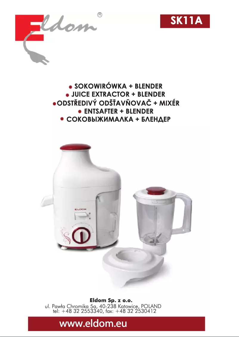 Page 1 de la notice Manuel utilisateur Eldom SK11A