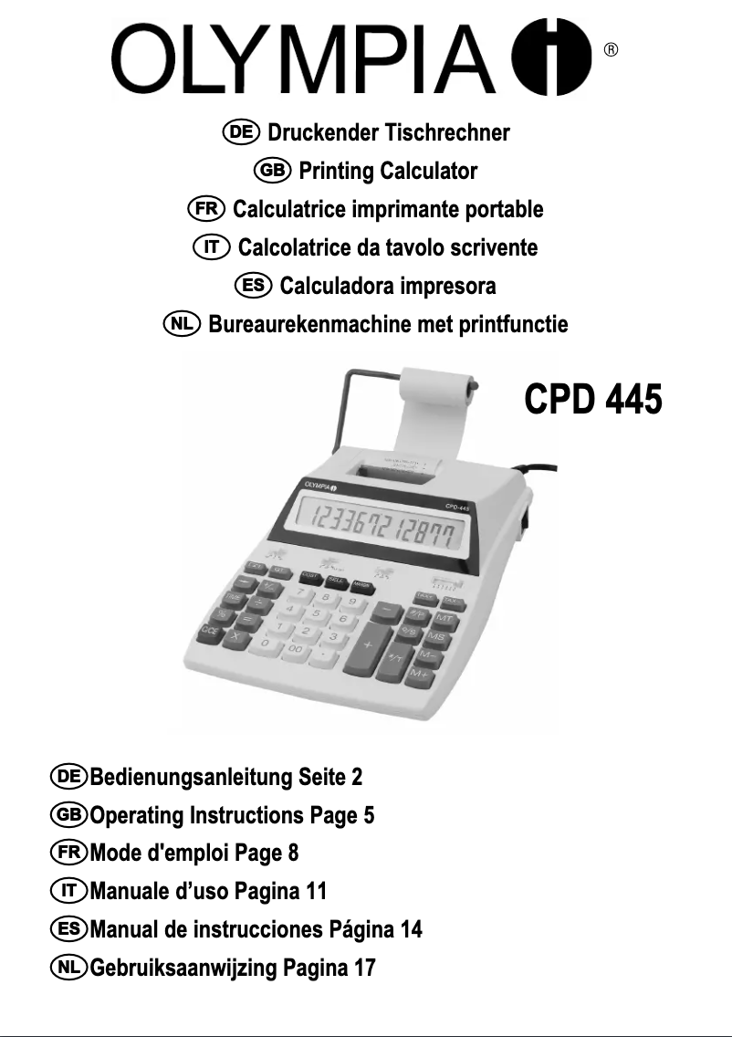 Image de la première page du manuel de l'appareil CPD 445