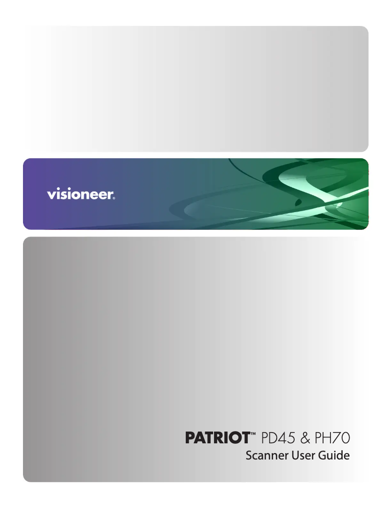 Page 1 de la notice Manuel utilisateur Visioneer Patriot PH70