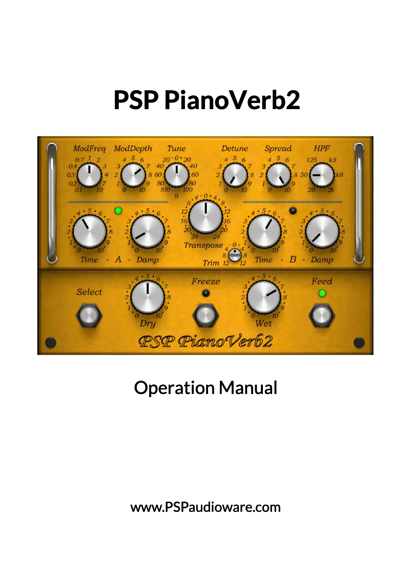 Image de la première page du manuel de l'appareil PianoVerb 2