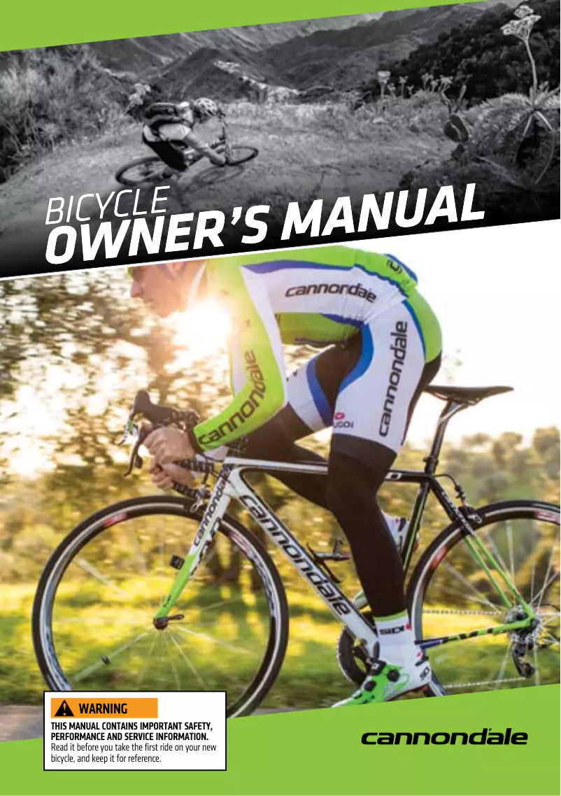 Page n°1 - Manuel utilisateur Cannondale Fat Caad 2