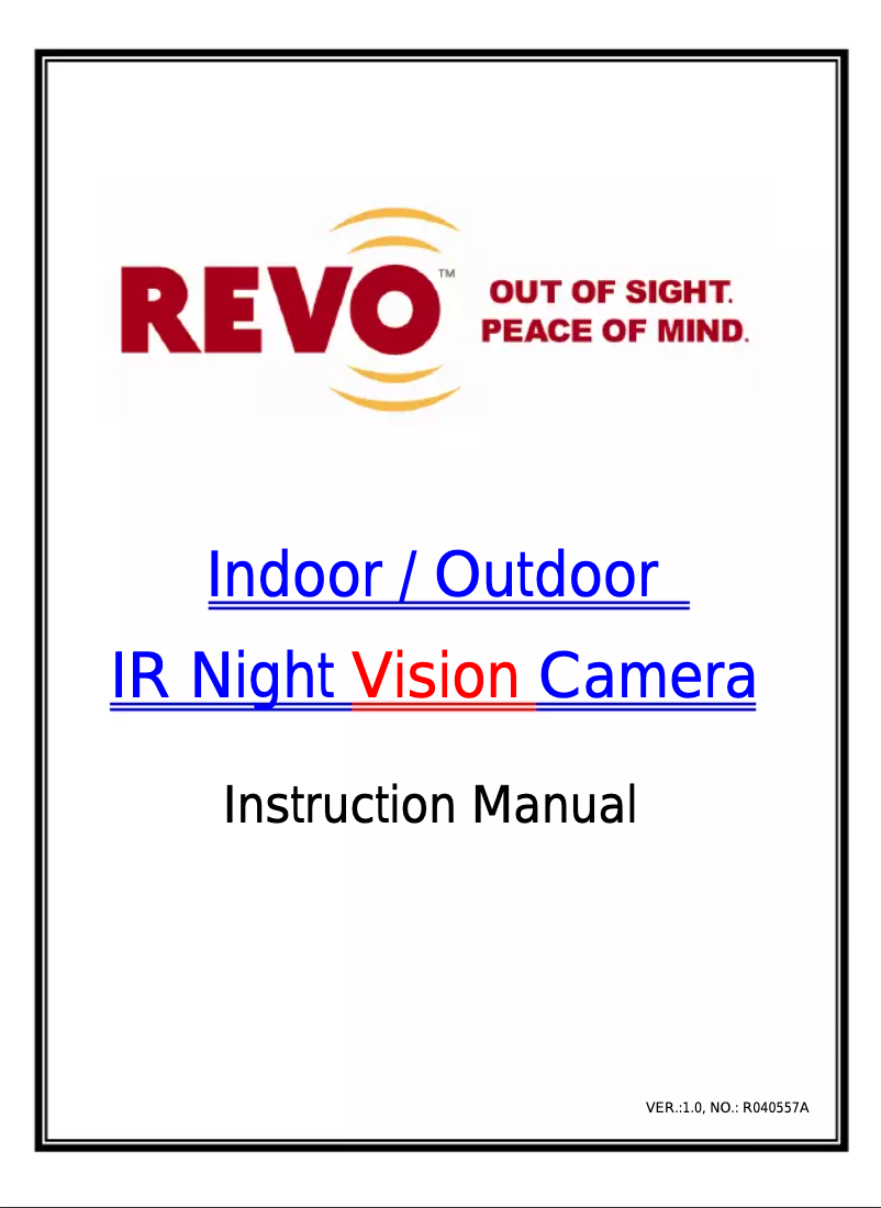 Page n°1 - Manuel utilisateur REVO RCBY24-1
