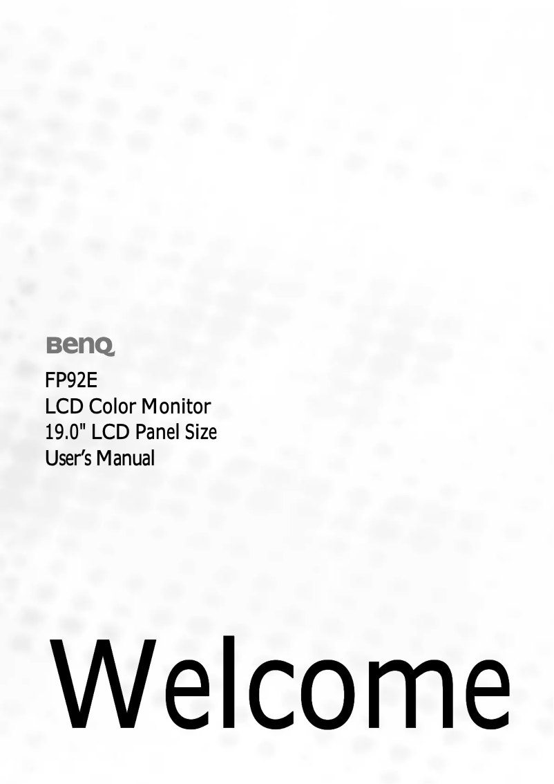 Page 1 de la notice Manuel utilisateur BenQ FP92E