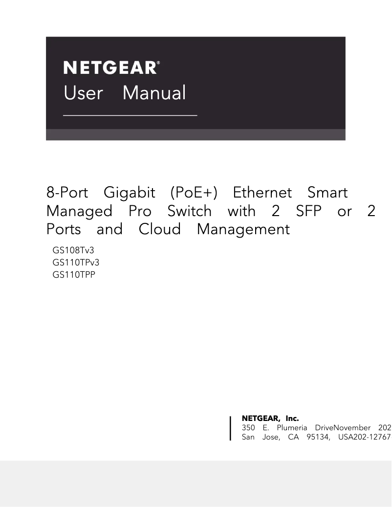 Page n°1 - Manuel utilisateur Netgear GS110TPv3