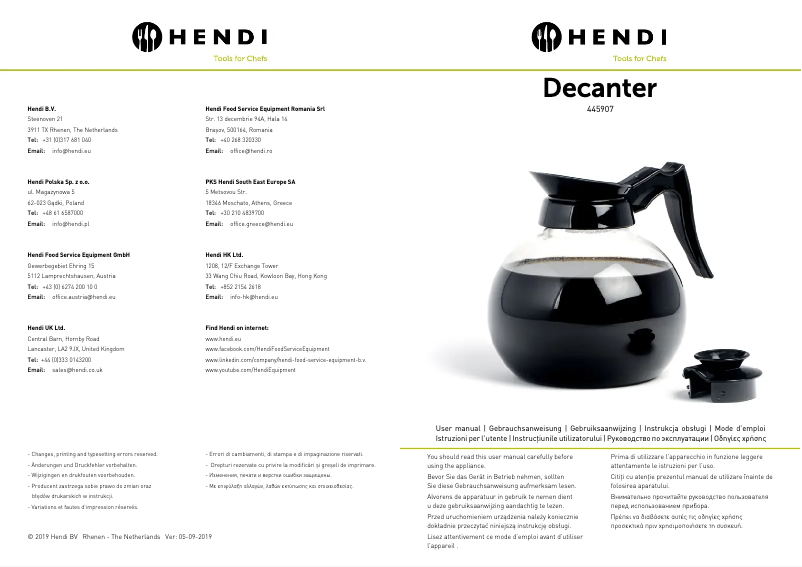 Image de la première page du manuel de l'appareil 445907