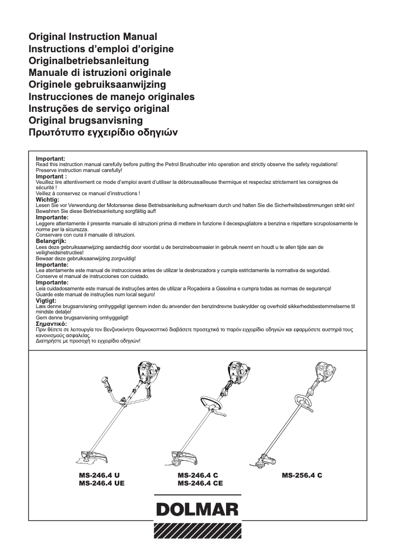 Página 1 del manual Manual de usuario Dolmar MS-246.4UE