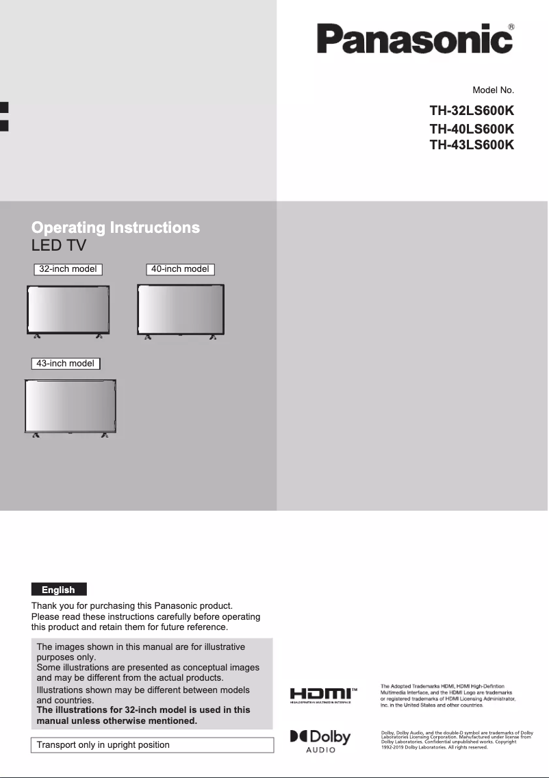 Página 1 del manual Manual de usuario Panasonic TH-43LS600K