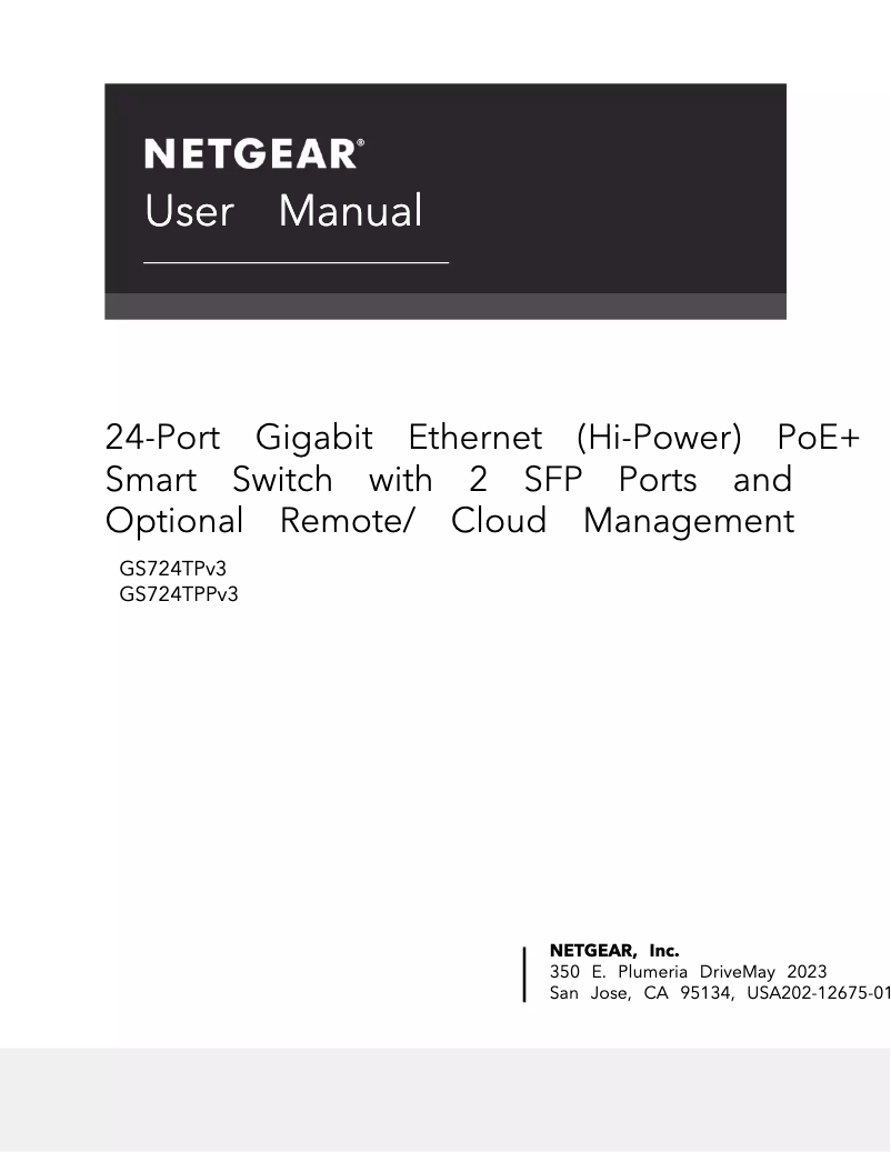 Page n°1 - Manuel utilisateur Netgear GS724TPPv3