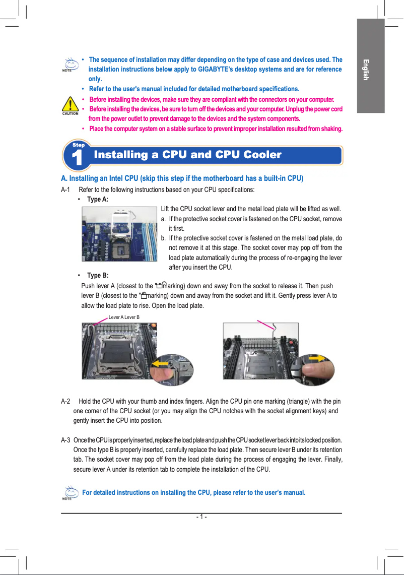Page n°1 - Guide d'installation Gigabyte GA-8S661FXM
