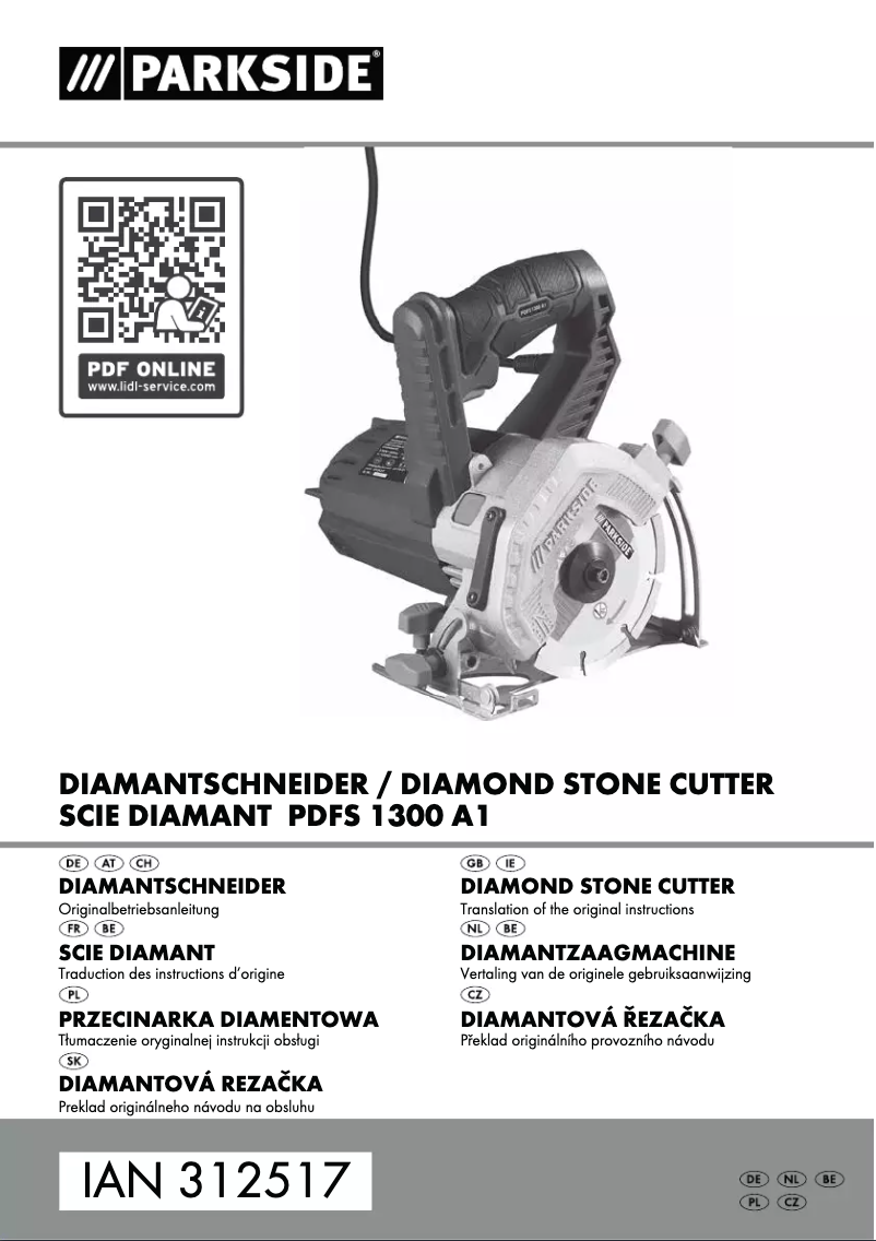 Page n°1 - Manuel utilisateur Parkside PDFS 1300 A1