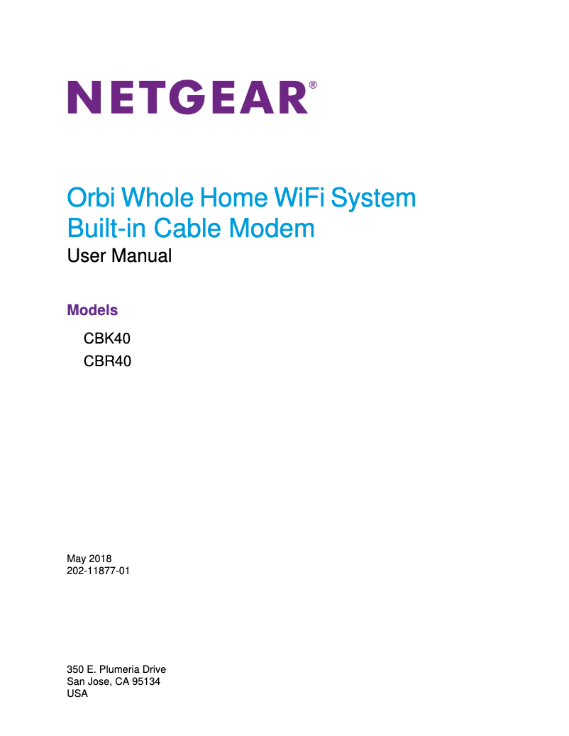 Page n°1 - Manuel utilisateur Netgear Orbi CBK43