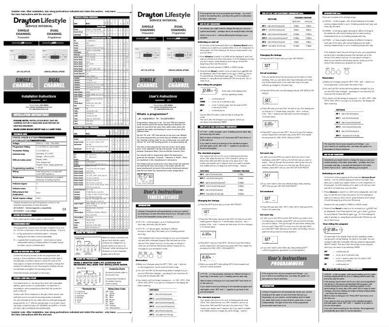 Page n°1 - Manuel utilisateur Drayton Lifestyle LP722Si