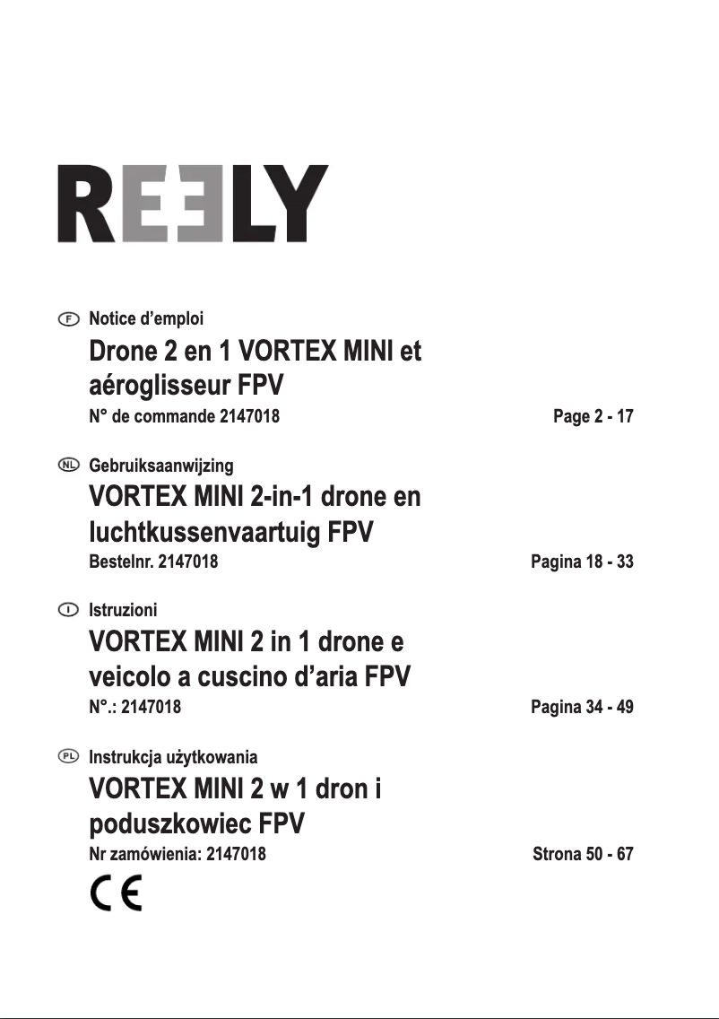 Page n°1 - Manuel utilisateur Reely Vortex Mini 2