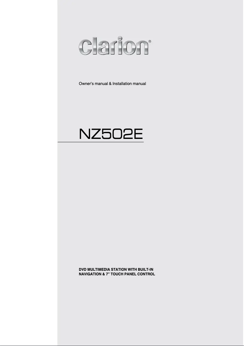 Page 1 de la notice Manuel utilisateur Clarion NZ502E