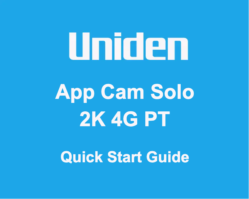 Image de la première page du manuel de l'appareil App Cam Solo 2K 4G PT
