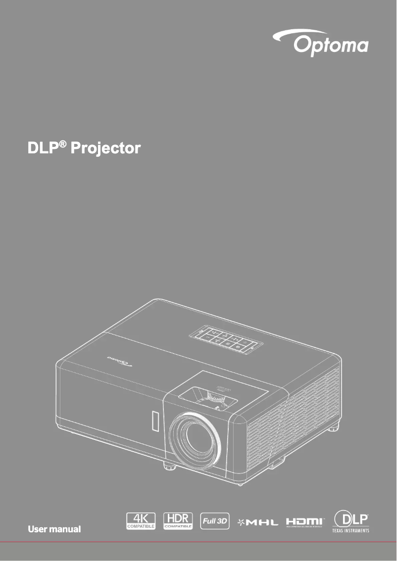 Page n°1 - Manuel utilisateur Optoma GT1090HDR