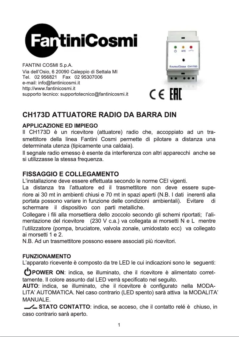 Image de la première page du manuel de l'appareil CH173D