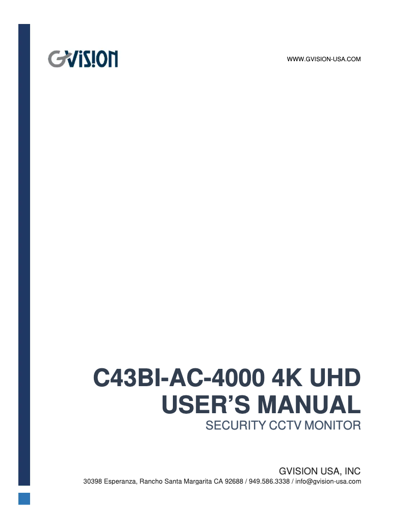 Image de la première page du manuel de l'appareil C43BI-AC-4000