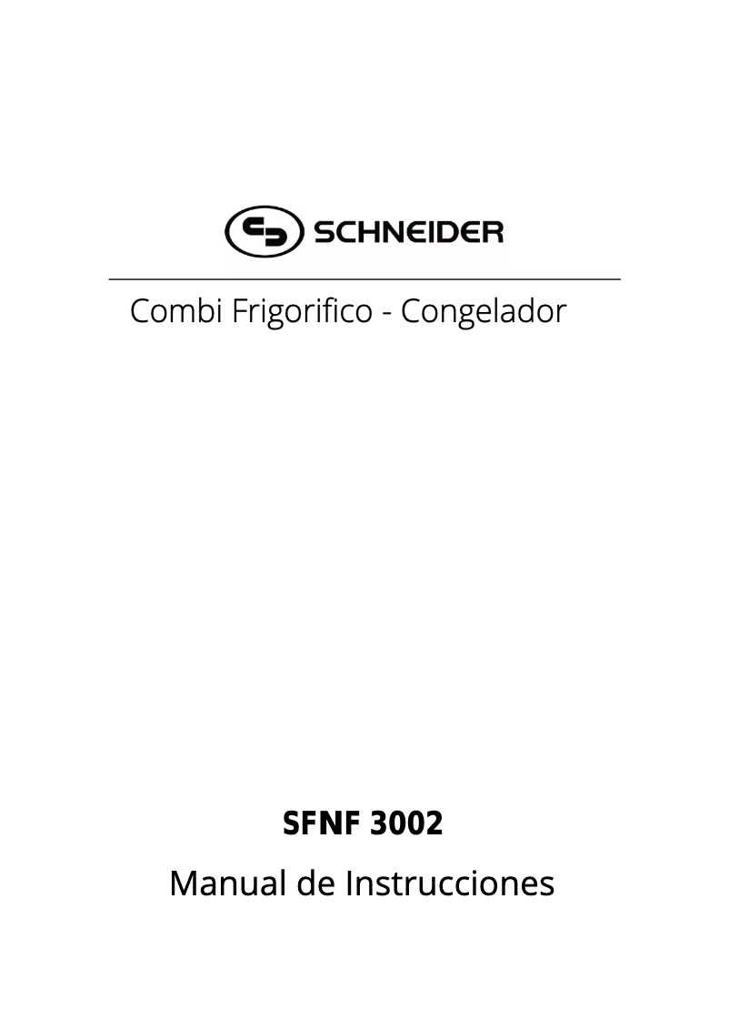 Page 1 de la notice Manuel utilisateur Schneider SFNF 3002