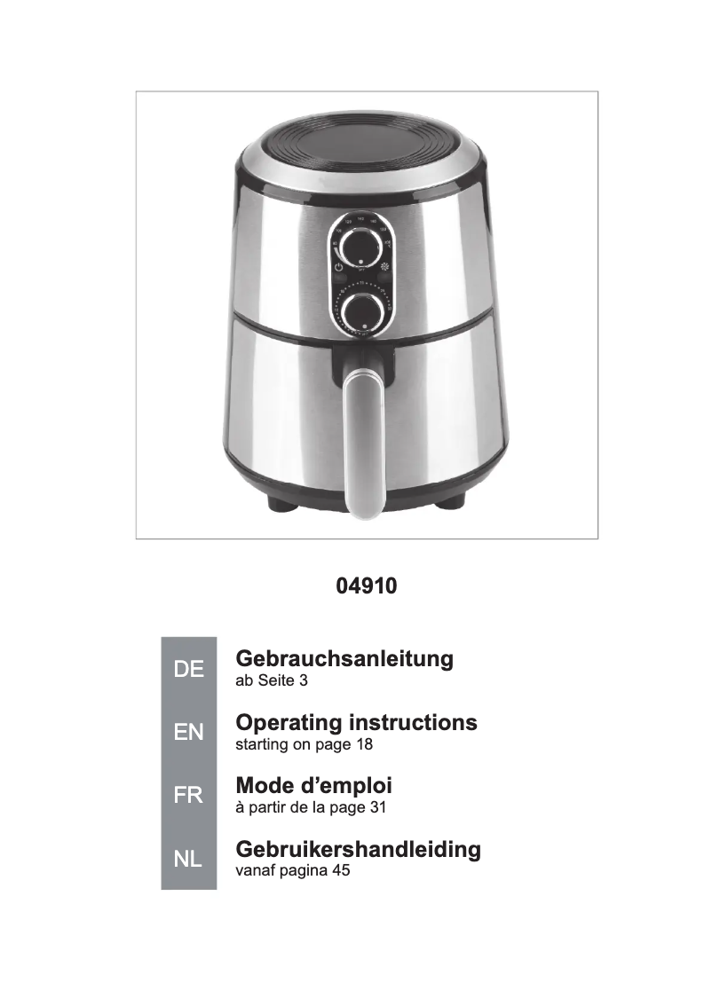 Page n°1 - Manuel utilisateur Gourmetmaxx 04910