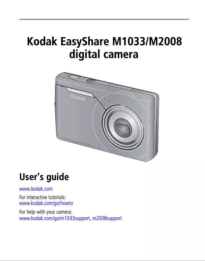 Image de la première page du manuel de l'appareil EasyShare M1033