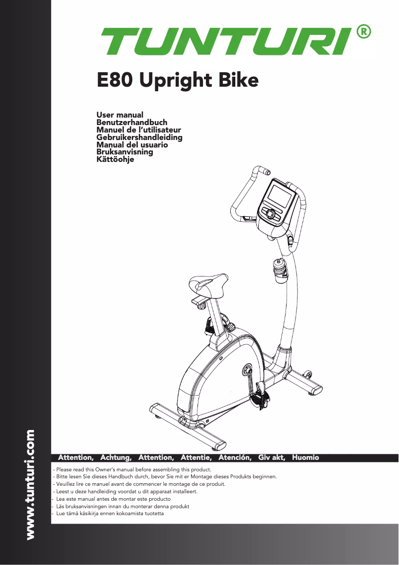 Page n°1 - Manuel utilisateur Tunturi Endurance E80