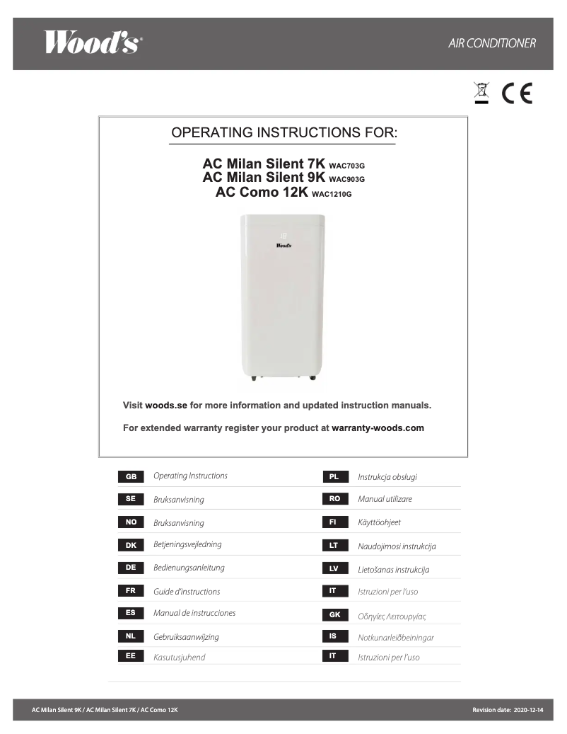 Image de la première page du manuel de l'appareil AC Milan 7K