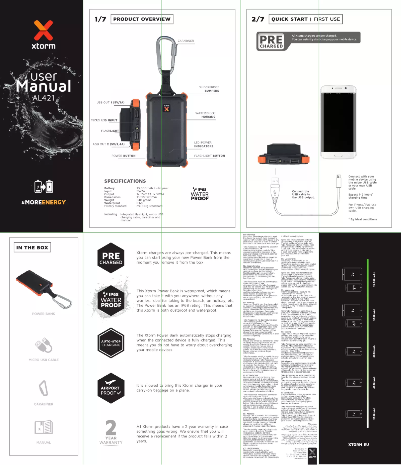 Page 1 de la notice Manuel utilisateur Xtorm AL421