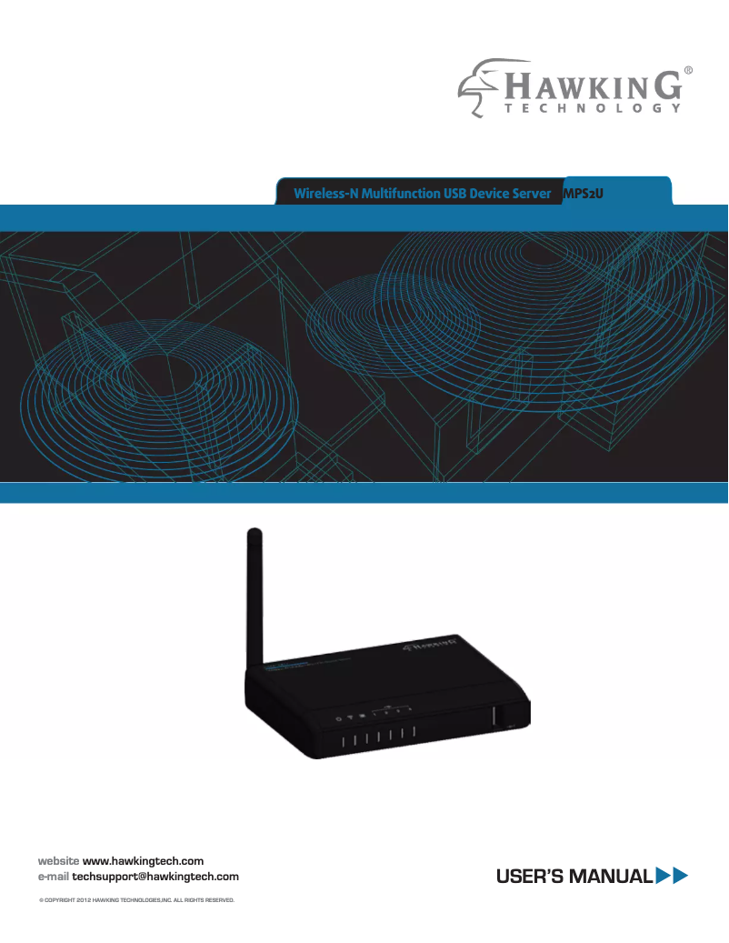 Page 1 de la notice Manuel utilisateur Hawking Technologies HMPS2U