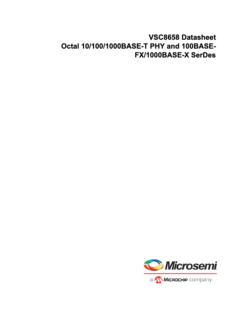 Page 1 de la notice Fiche technique Microchip VSC8658