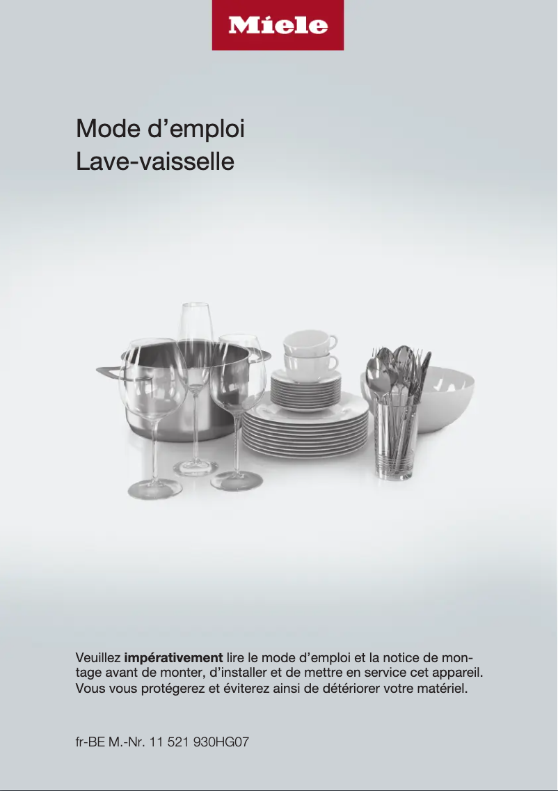 Page n°1 - Manuel utilisateur Miele G 5640 SC BW