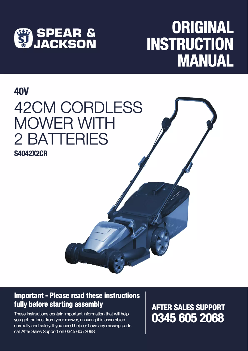 Page 1 de la notice Manuel utilisateur Spear & Jackson S4042X2CR