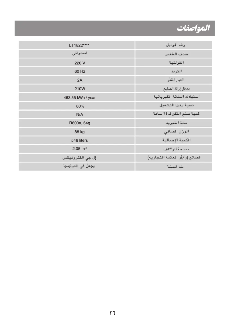 Page 1 de la notice Manuel utilisateur LG LT1822JBSI